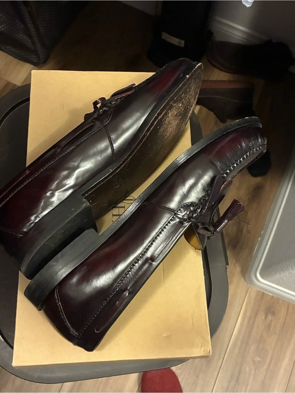 Cole Haan Burgundy Pinch Shawl Bow II Loafers